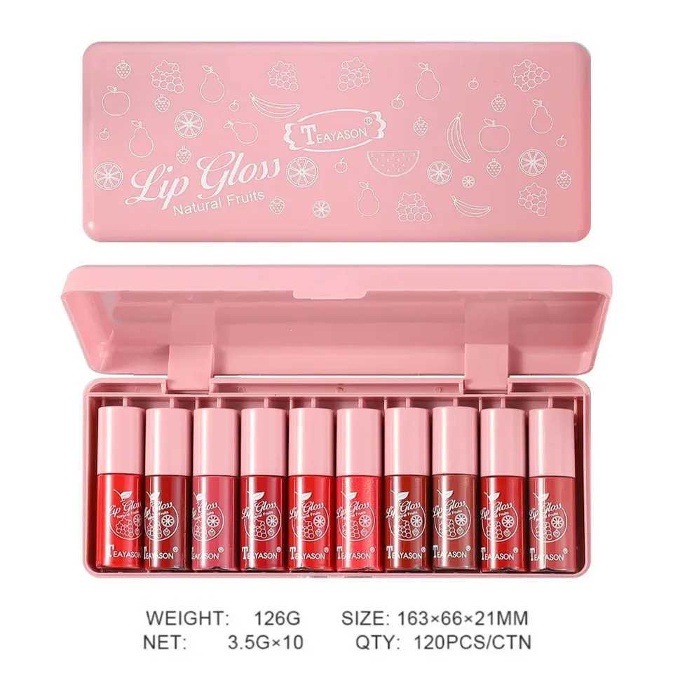 Mini 10 Colors Liquid Lip Gloss Set Waterproof Non-Stick 24-Hour Long Lasting Velvet Matte Lipstick Cosmetic Makeup CareXJ250724