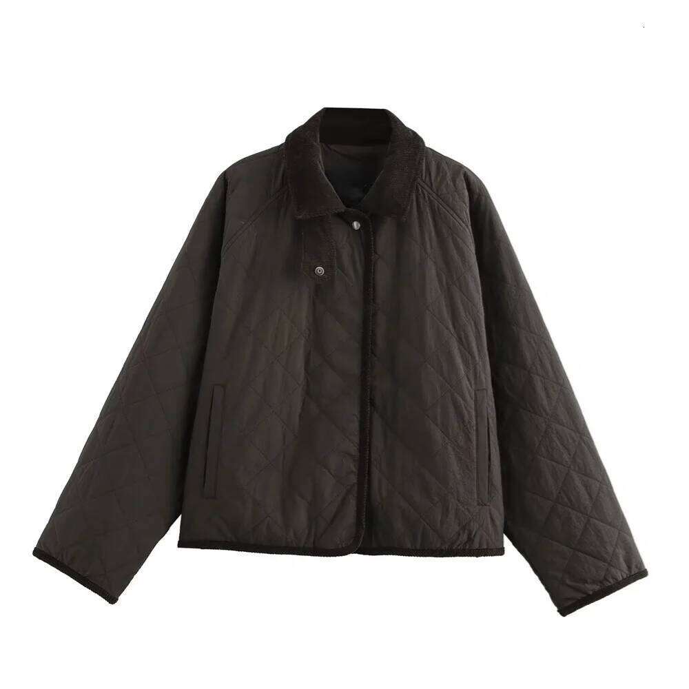 Taop&Za Women's Long Sleeved Autumn/Winter New Collection Two Tone Dia Short Edition High Necked Cotton Jacket