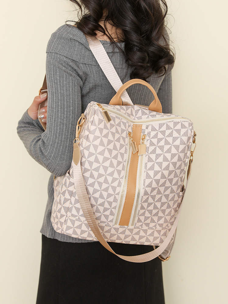 Printed backpack women large capacity new trend back steamed stuffed bun mother bag leisure travel bag trend 2025s hot