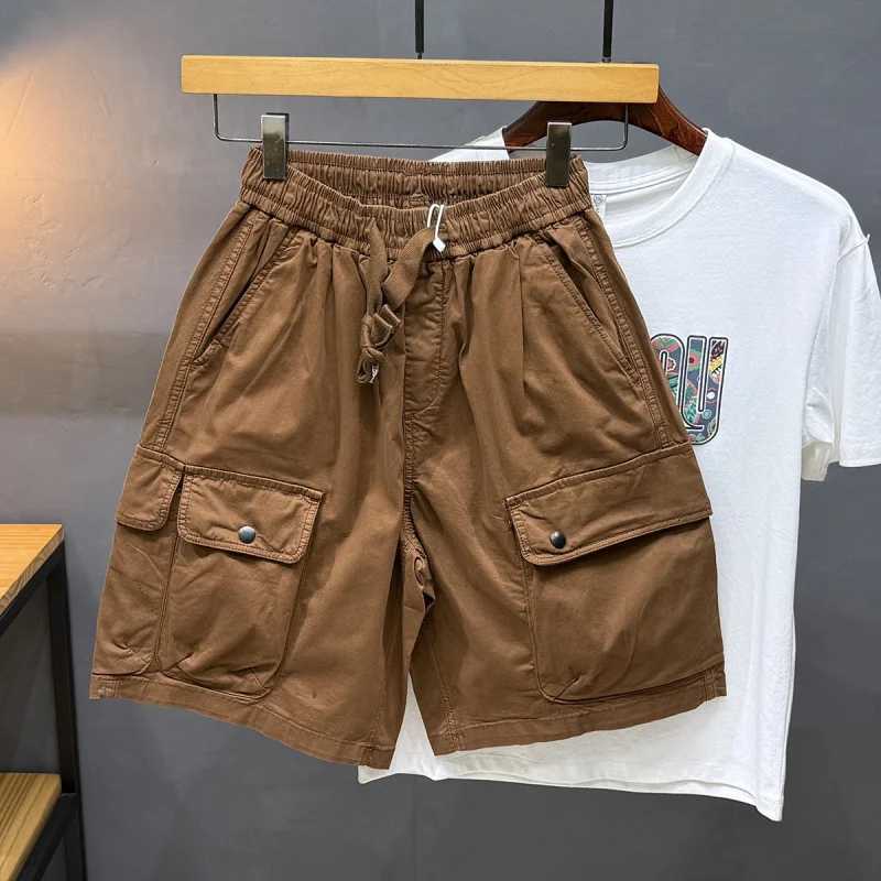 Outdoor sports retro workwear shorts for men in summer 2025 loose and breathable casual sports five-quarter pants W250724