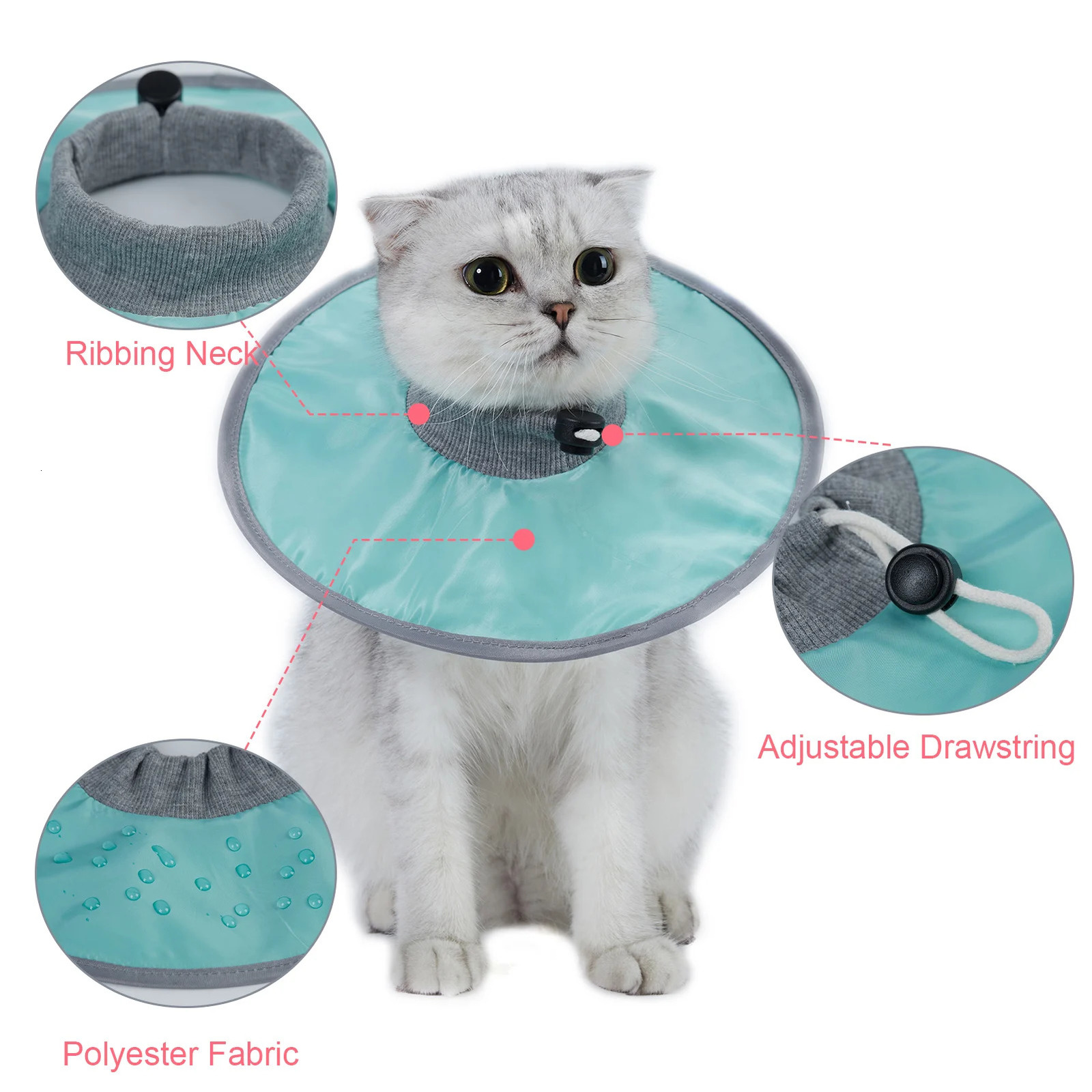 Pet Cat Protective Collar Neck Recovery Cone Collar for Anti-Bite Lick Reusable Cat Dogs Health Circle for Pet Supplies 250716