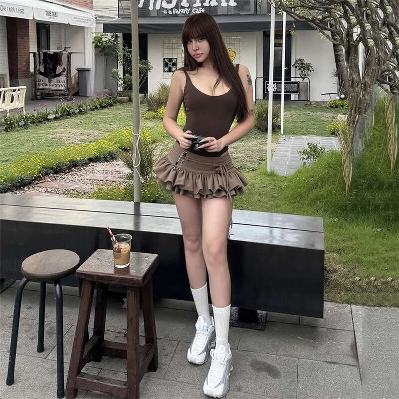2025 Spring New Women's Solid Color Slim Fit Strap Jumpsuit Fashion Low Waist Skirt Women 4a9