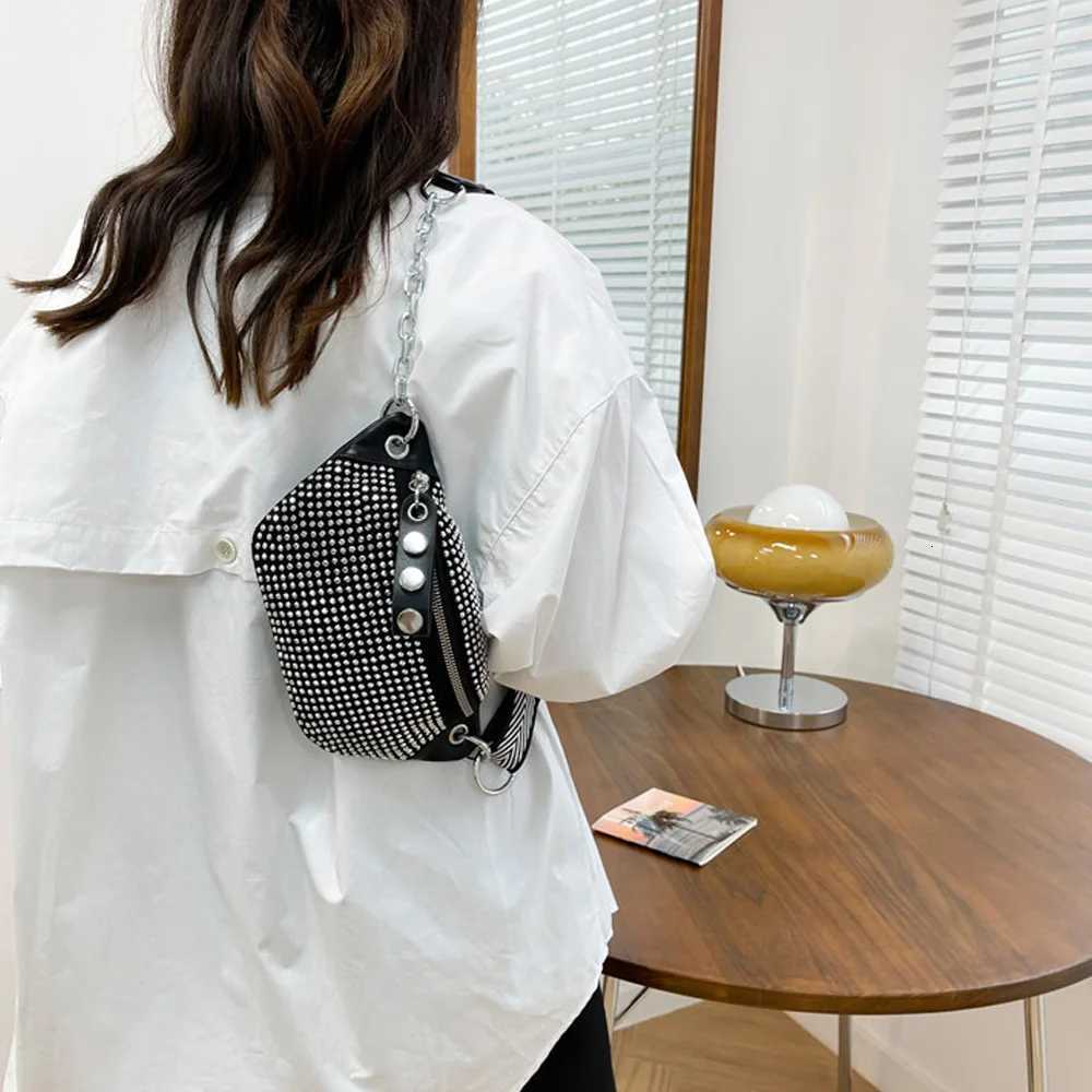 Reliable and exquisite rhine waist bag for mens ch bag single shoulder simple crossbody bag PU leather shiny waist Y250724