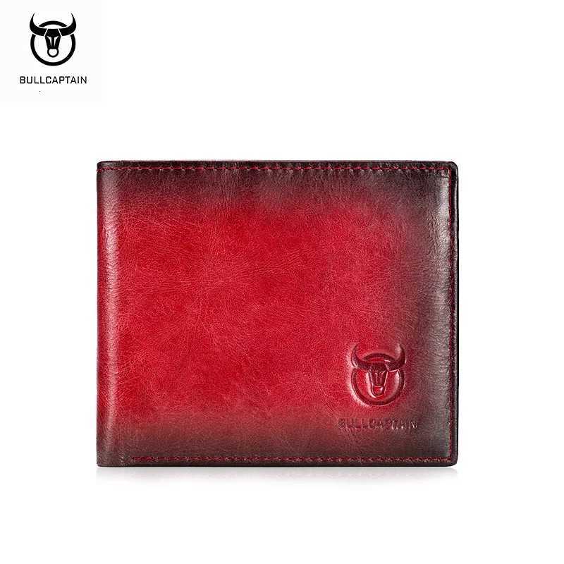 BULLCAPTAIN RFID Blocking Mens Leather Wallet Bifold Slim Wallet Multi-card Card Holder ID Wallet QB 05 Z250725