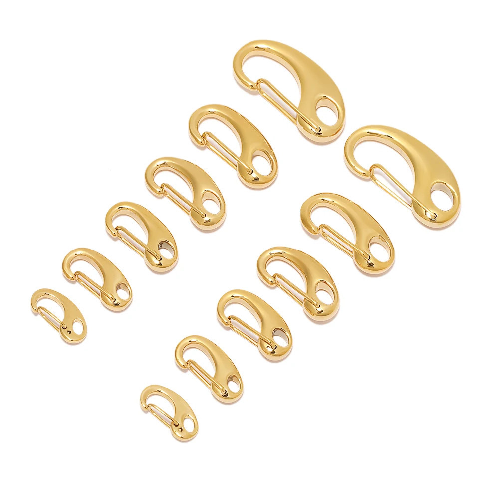 5pcs Stainless Steel D Lobster Clasps Spring Hooks Key Chains Bags Snap-fastener Buckles Connectors DIY Jewelry Accessories 250723