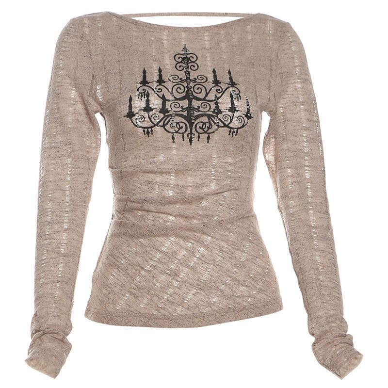 2024 Autumn New Women's Fashion Letter Print Long Sleeve Round Neck T-Shirt 72c