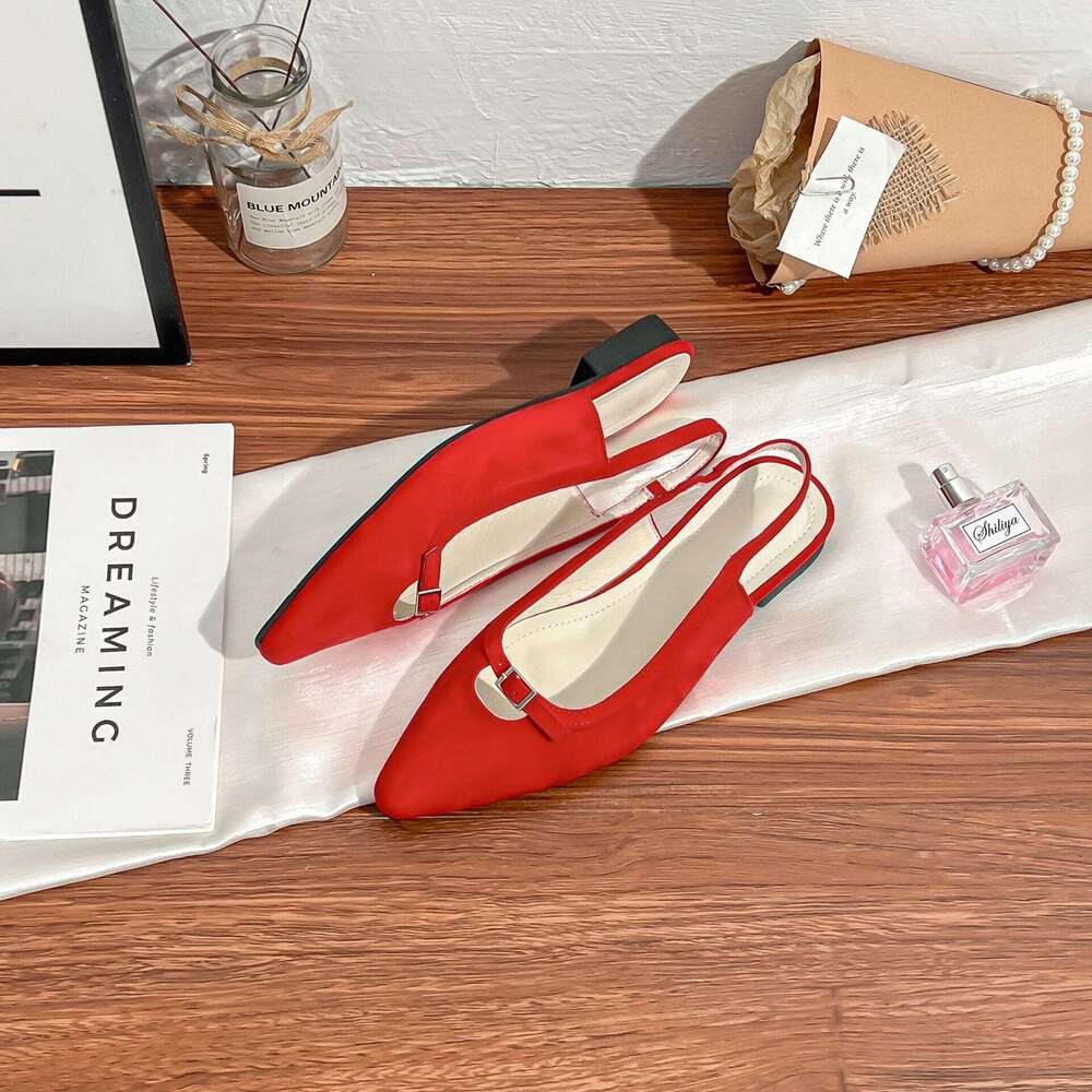 Women's Summer New Pointed Toe Elegant Outdoor Wear with Dress Versatile Fashion Shoes Soft Sole Comfortable Flats