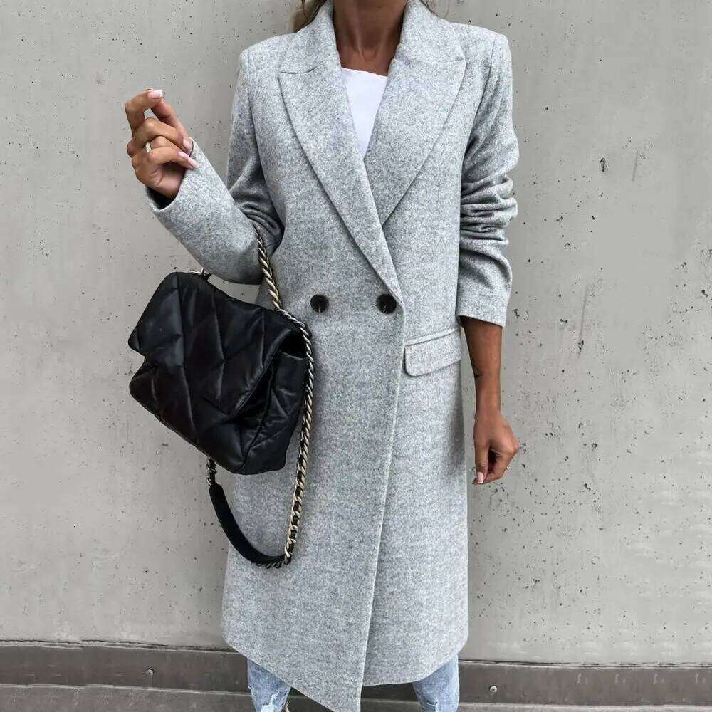 Designer Clothing Autumn Winter Coat For Women Clothes Torch Jacket Single Breasted Solid Color Women's Slim Long Windbreaker Woolen Coat Fashion