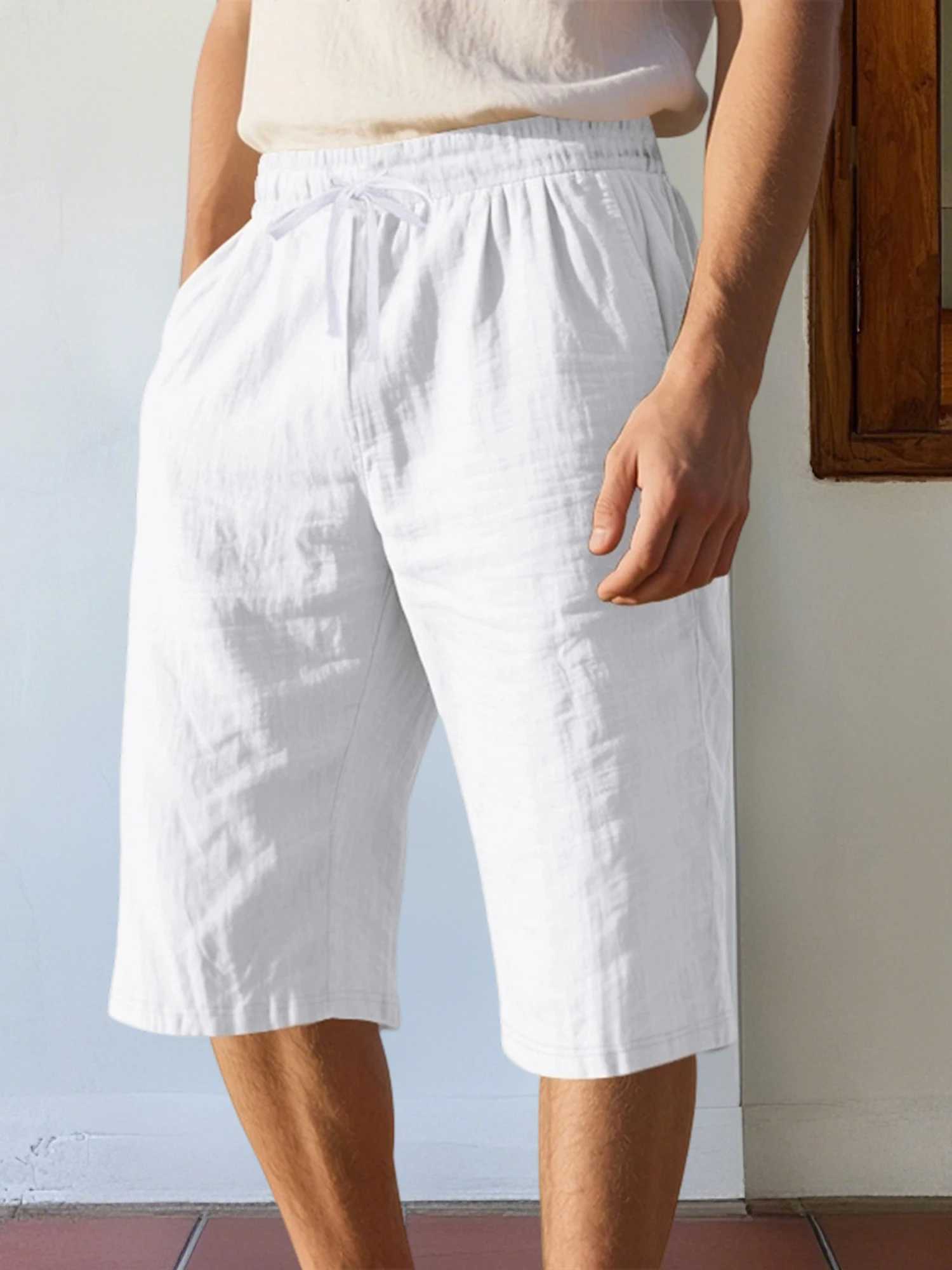 Men s Lightweight Quick Dry Beach Shorts with Elastic Waistband and Pockets Solid Color Swim Trunks for Summer Vacation W250724