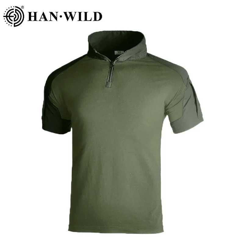 Mens Short Sleeve Softair Tactical Shirt for Men Combat Shirt Zipper Cotton Hiking CP Camoufalge Airsoft T Shirts Climbing Tee Y250724
