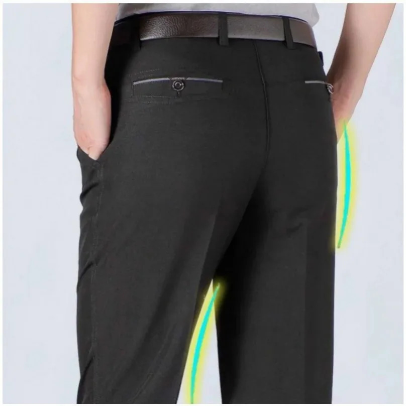Summer Thin Suit Pants Mens Straight Casual Classic Business Autumn Thick Stretch Trousers Fashion Male Clothes KOACUS 250725