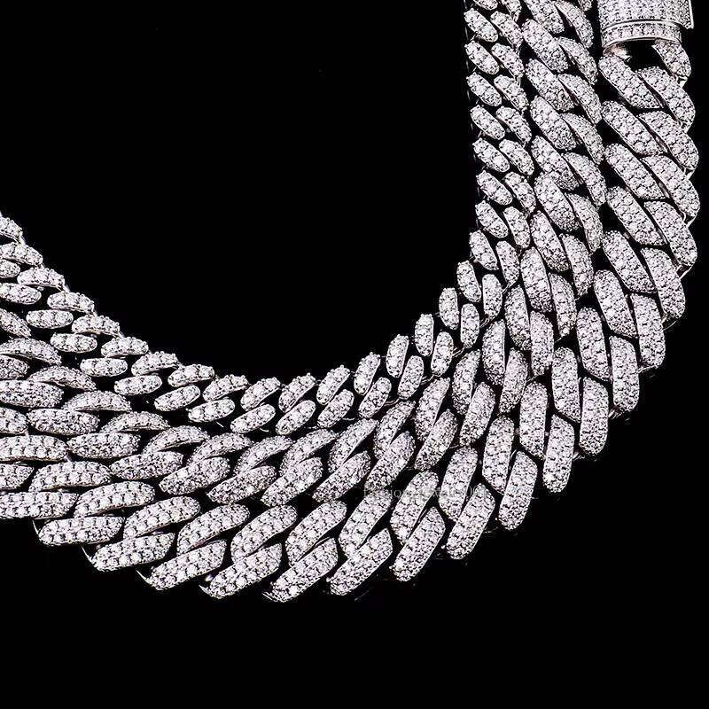 Cuba Chain 6MM sier hip hop jewelry men's bracelet cuban link chain moissanite