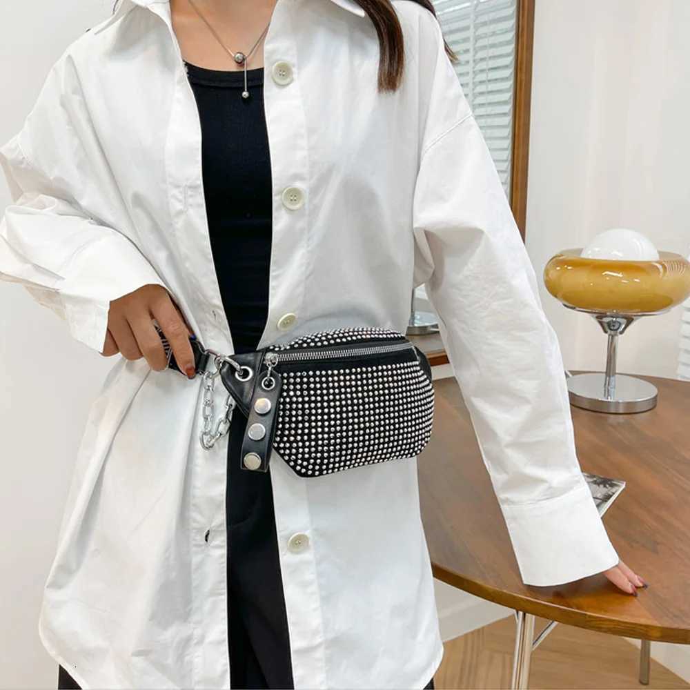 Reliable and exquisite rhine waist bag for mens ch bag single shoulder simple crossbody bag PU leather shiny waist Y250724