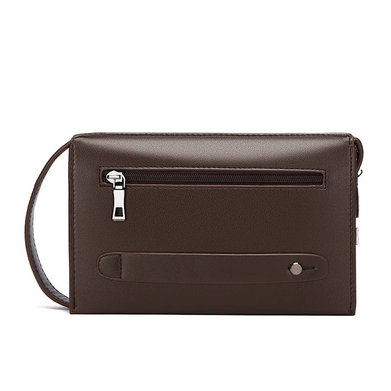 High quality solid color leather password lock n mens business handbags wallet card bag bag clutches 250723