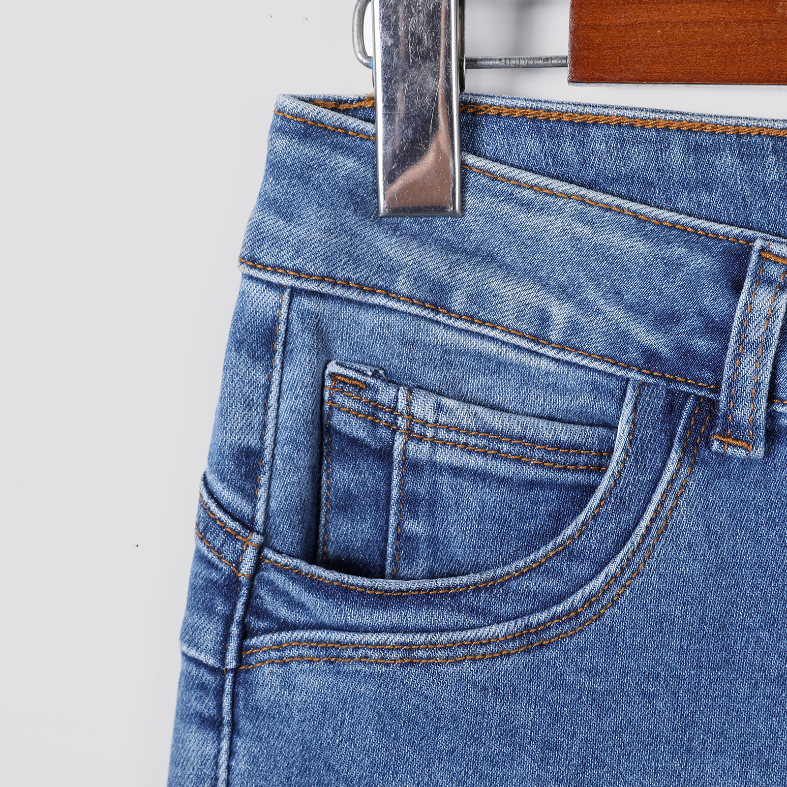 Ladies' tight jeans stretch slim fit and slimming style versatile for daily commuting