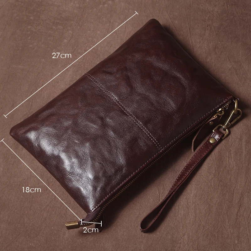 GURO High Quality Mens Real Leather Clutch Money Pouch Casual Business Handbag Armpit Bag Portable Wristlet Bag 250723