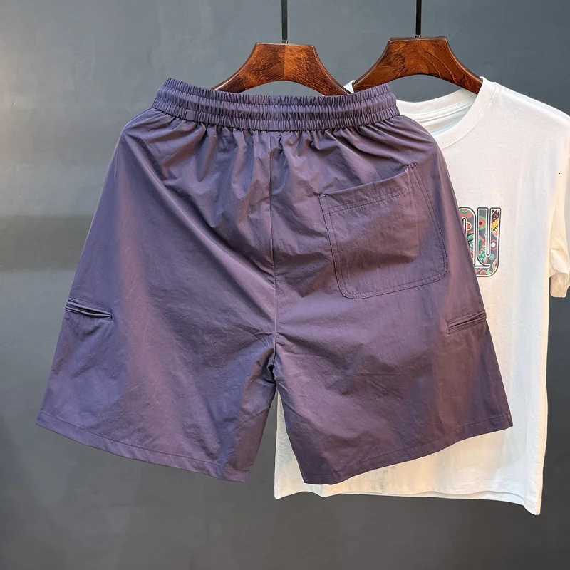 2025 Summer New Retro Workwear Shorts for Men Loose Quick Drying Breathable Elastic Casual Five Point Beach Pants W250724