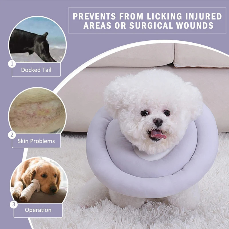 Pet Dog Cat Protection Collar Adjustable Elizabethan Collar Soft Ring Cat Dog Wound Healing Anti-Scratch Anti-Licking Headgear 250716