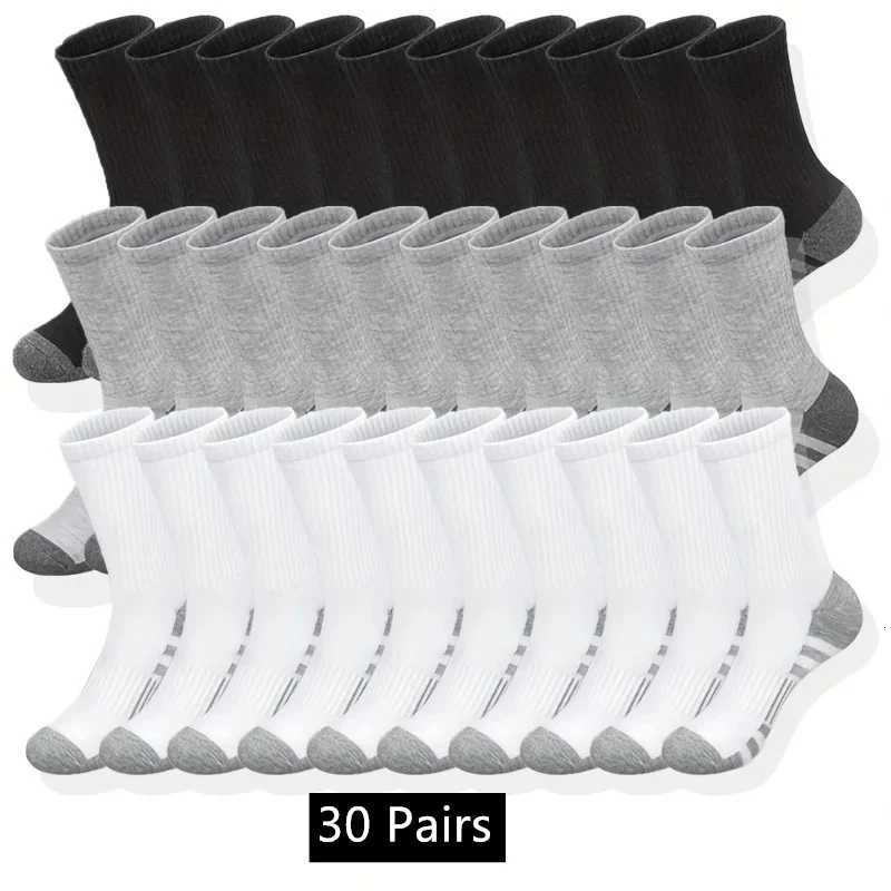10/20/30 Pairs Mens Classic Crew Socks Unisex Sports Socks for Men Running Basketball Anti-slip Outdoor Breathable Mens Socks X2507251