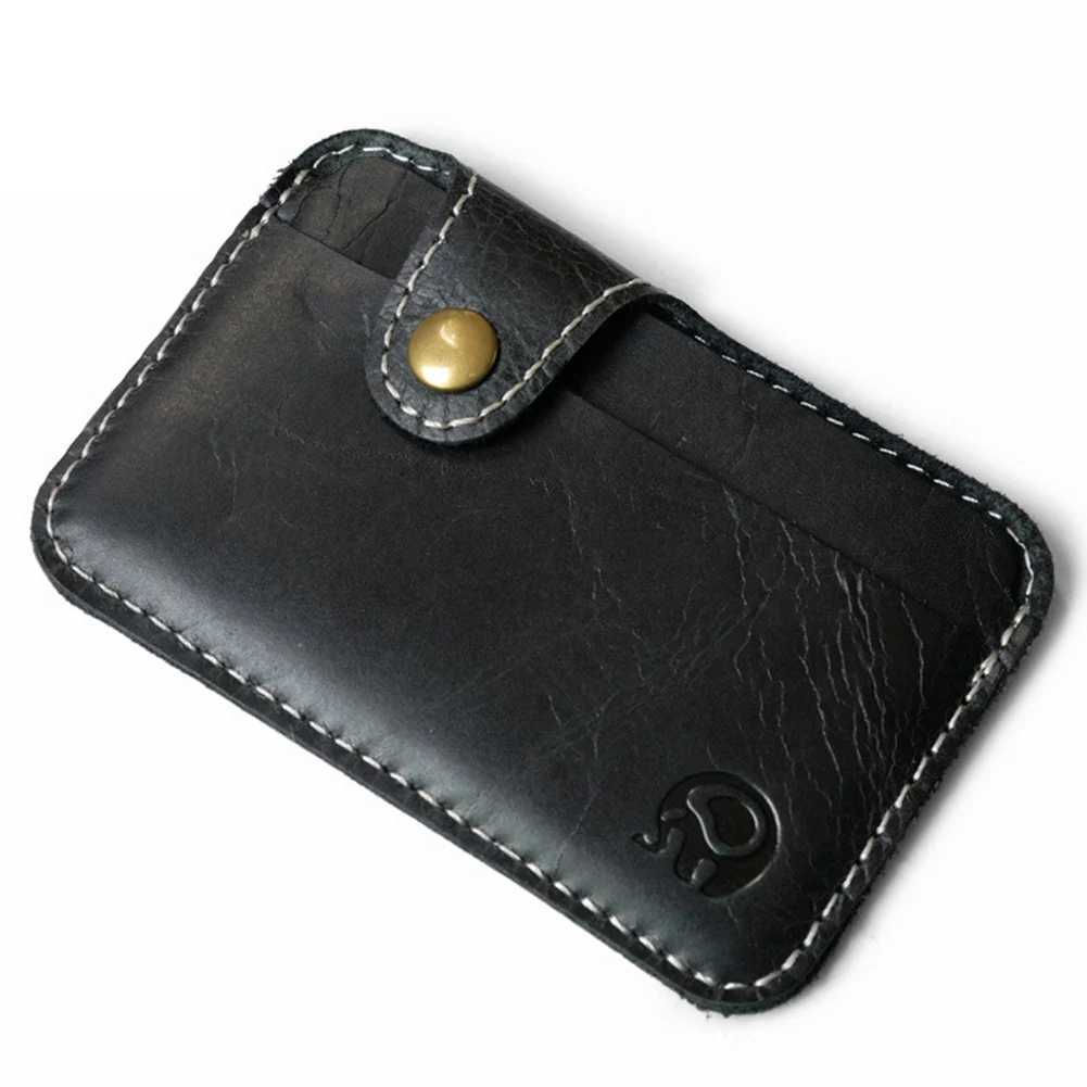 Wholesale Leather Card Wallet Men Business Bank Card Holder Thin Case Convenient Small Cards Pack Cash Pocket Z250725