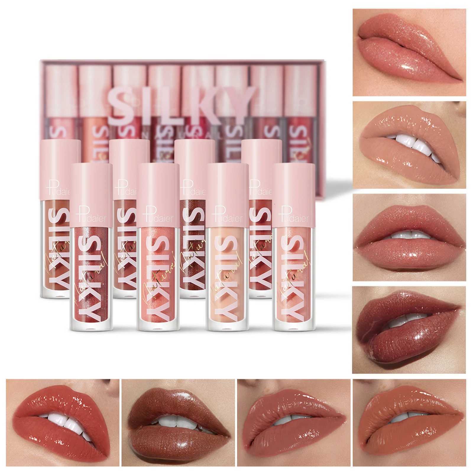 8 pcs set of mirror moisturizing lip glaze - glossy effect moisturizing formula long-lasting not easy to fade suitable for aXJ250724