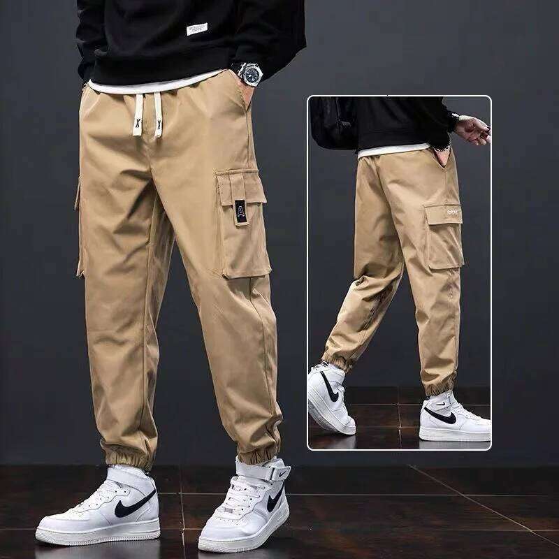 Men's Casual Vintage American Style Streetwear Sweatpants Loose Fit Trousers Functional Jogging Pants For Spring Autumn