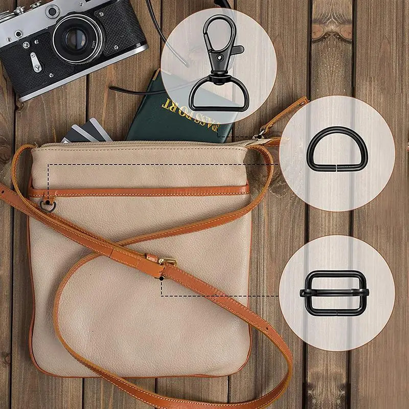 25-56PCS Set Bags Accessories Metal Buckles Lobster Clasp Collar Carabiner Snap Hook DIY KeyChain For Bag Belt Strap Making 250723