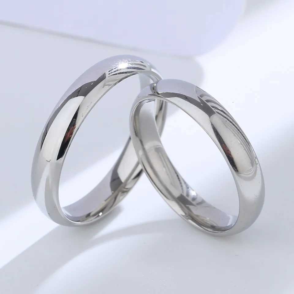 Buyee 925 sterling silver couple ring set light polished and simple ring finger womens classic wedding exquisite jewelry ring W250417