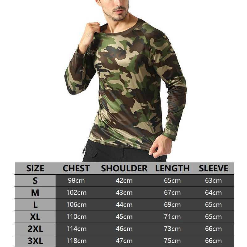 Mege Tactical Camouflage T-shirt Men Long Sleeve Camisa masculina Quick Dry Outdoor Military Airsoft Paintball Training Clothing Y250724