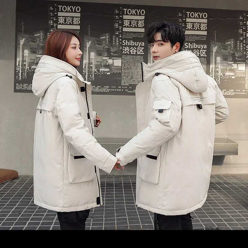 -303 Down Jacket Men Long Winter Jacket Warm Hooded White Down Coats Male Streetwear Overcoats Women Down Parka X250725