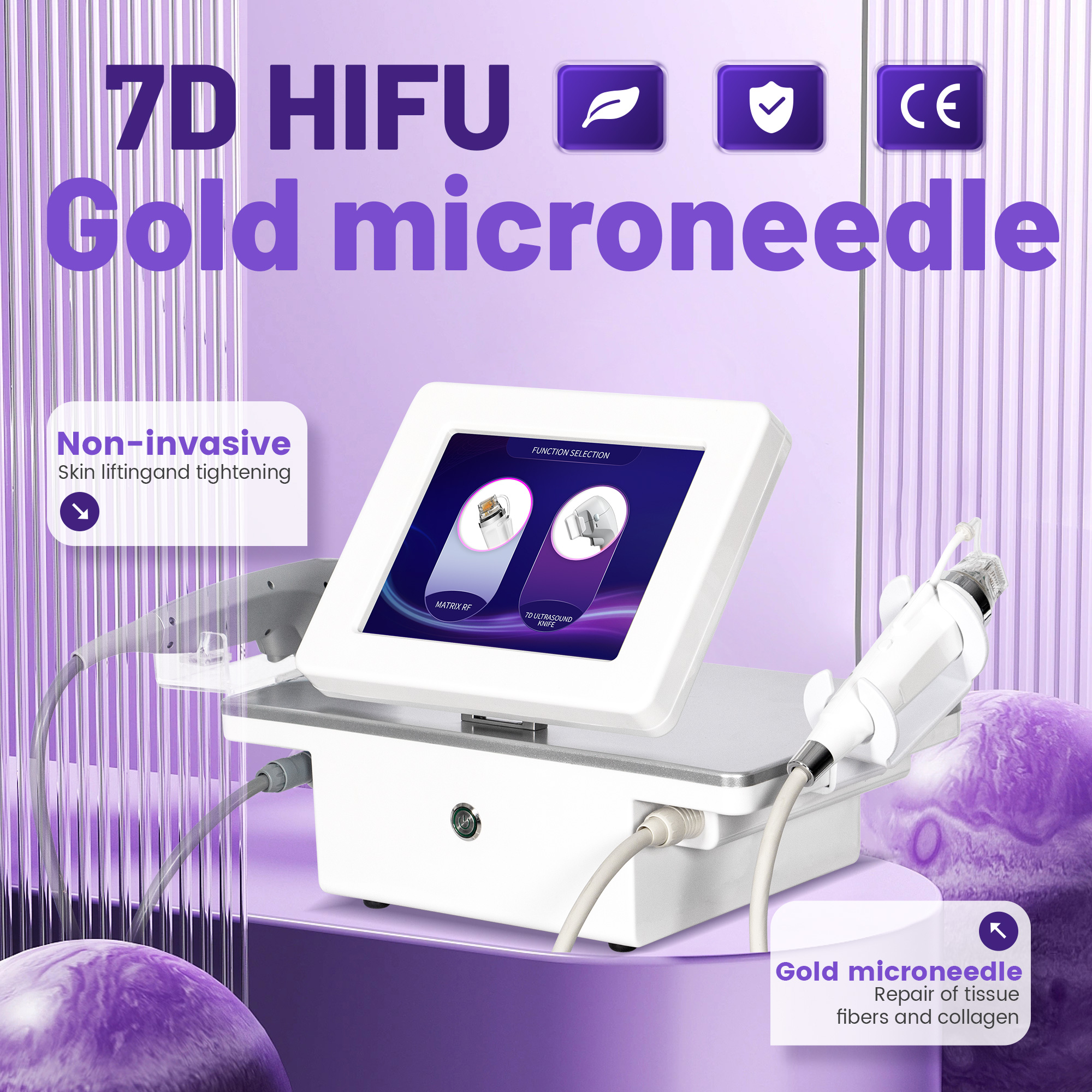 Hifu Microneedling Combo Device - Professional 2-In-1 Skin Rejuvenation Machine - Facial Lifting & Collagen Induction - Salon Results At Home