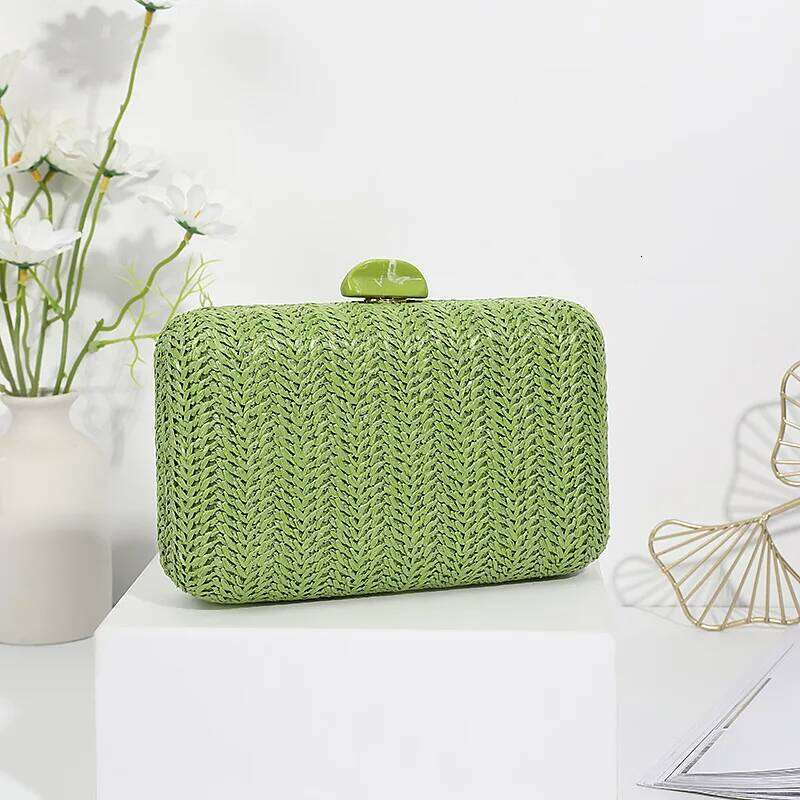 Women's Summer Fashion Weave Straw Evening Clutch Shoulder Purse Wedding Bridal Party Bags