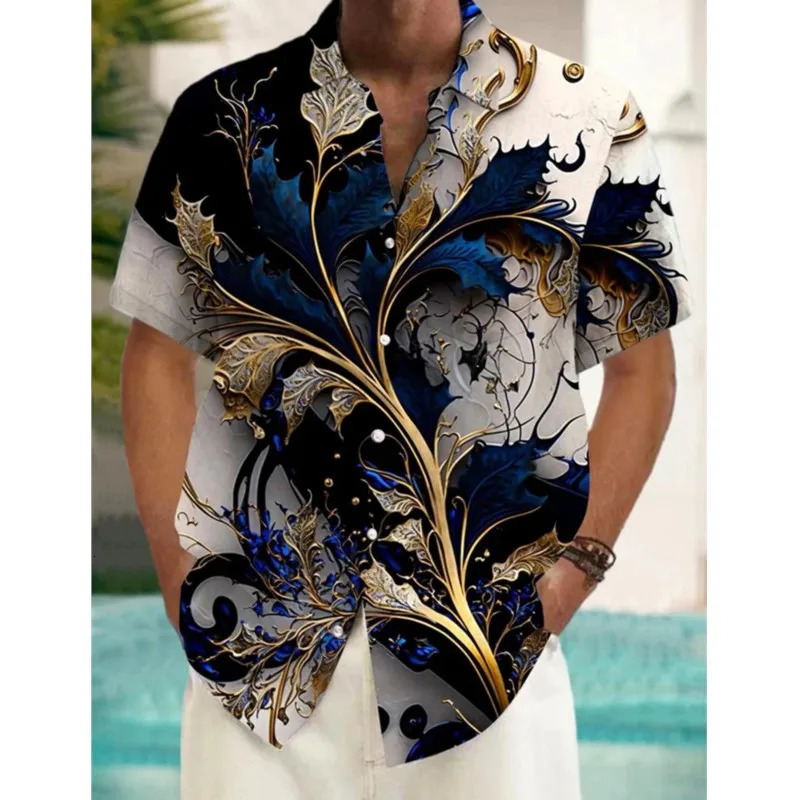 2025 Mens Fashion Short Sleeve Shirts Summer Hawaiian Beach Shirt Comfortable High Quality Fabric Camisas De Hombre Casual 250725