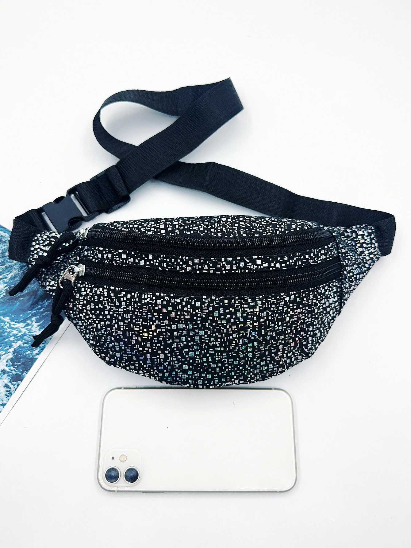 Sparkly Holographic Fanny Pack Belt Bag for Wen I Travel Crossbody Fanny Packs for Wen Fi Waist Pack Bum Bag Y250724
