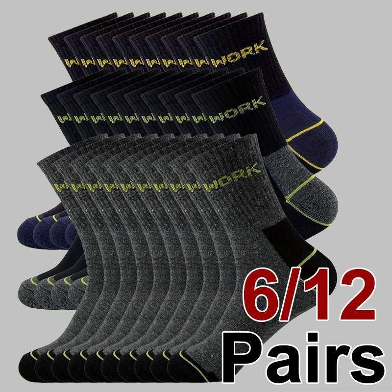 6/12 Pairs High-Quality Men Business Odor Proof Mid Tube Socks Sweat Absorbing Breathable All Season Sports Leisure Socks X250725