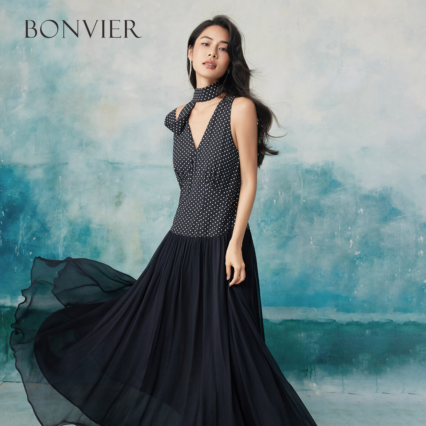 Lace Polka Dot Long Casual Dresses Spring Women Sleeveless Round Neck Big Swing Dress New Summer High Waist Knee Length Dress 6116835