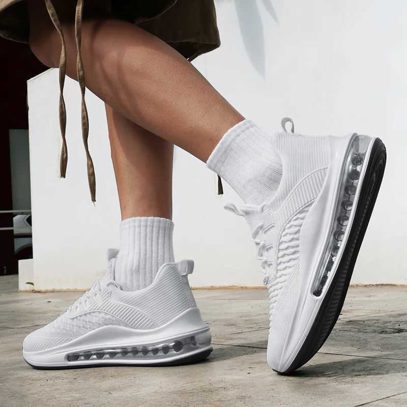 100% Hand Zoom Air Cushioned Sneakers for Men Size 48 Extra Large Mens Breathable Student Teen Flying Woven Running Shoes XJ250725