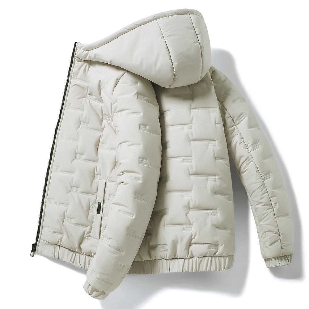 Winter Mens White Duck Down Jacket Warm Hooded Thick Slim Fit Puffer Jacket Coat Mens Casual High Quality Thermal Overcoat X250725