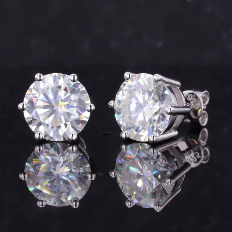 Starsgem Classic Style S925 10K 14K 18K Gold Earrings martini Prongs Setting Woman Fine Jewelry 1ct Moissanite Studs Earring