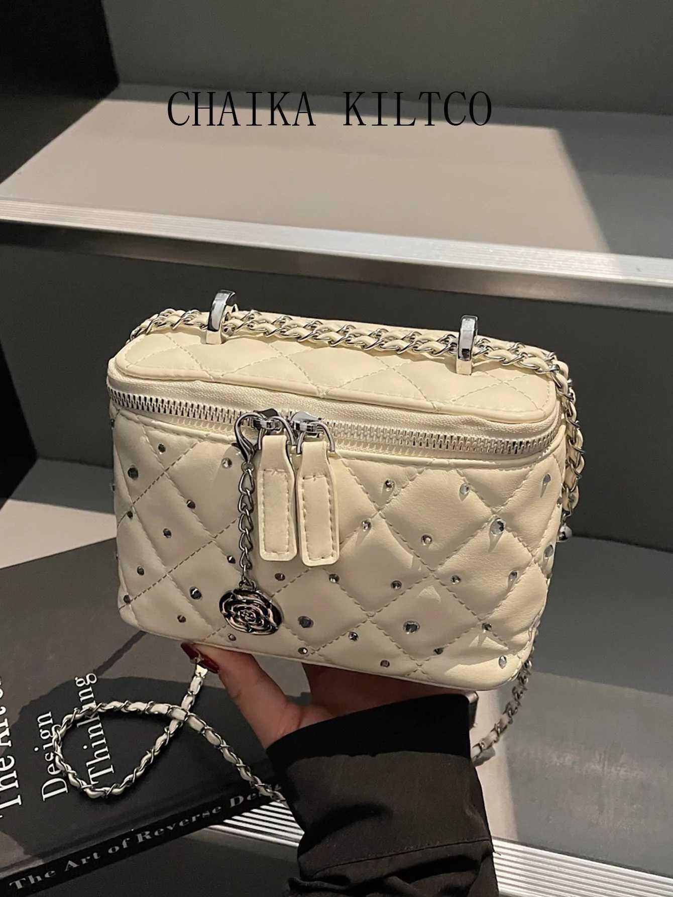 CHAIKA KILTCO Lingge Chain Small Bag for Women 2025 New High-end Western Style Sparkling Single Shoulder Crossbody Bag Y250725