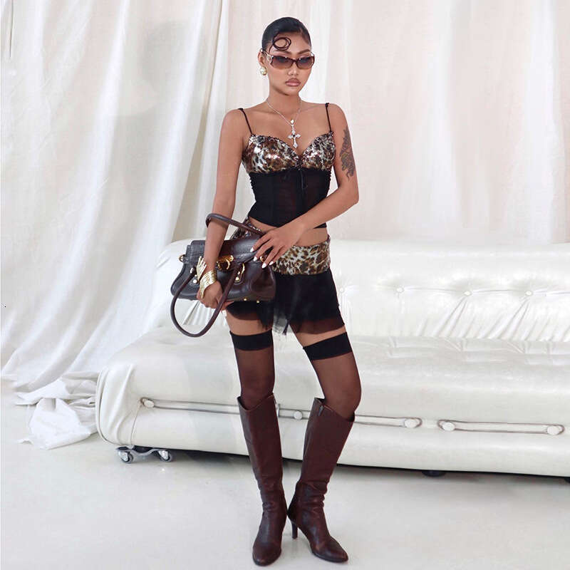 2025 New Summer Solid Color Patchwork Lace-up Vest Slim Shorts Fashion Trendy Women's Outfit adc