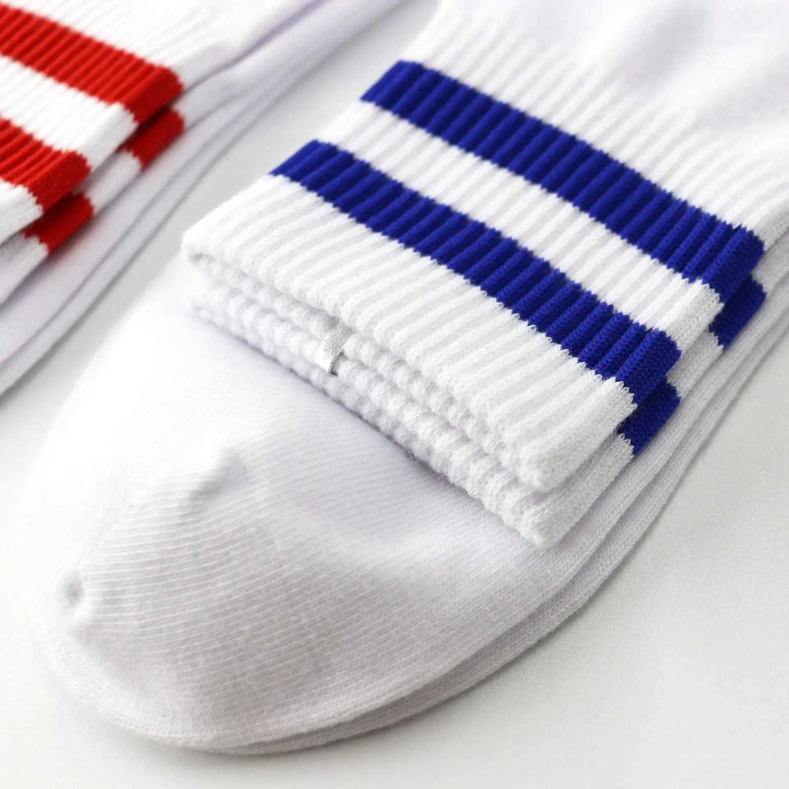 Vintage Two Stripes Sports Cotton Men Ankle Socks Streetwear Hip Hop Skate Hip Hop Athletic White Black School Designer Punk Boy X250725