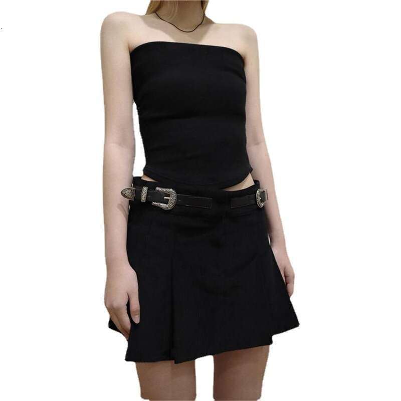 2025 Spring Summer New Women's Solid Color Slim Fashion Off-Shoulder Sexy Backless Tank Top 474