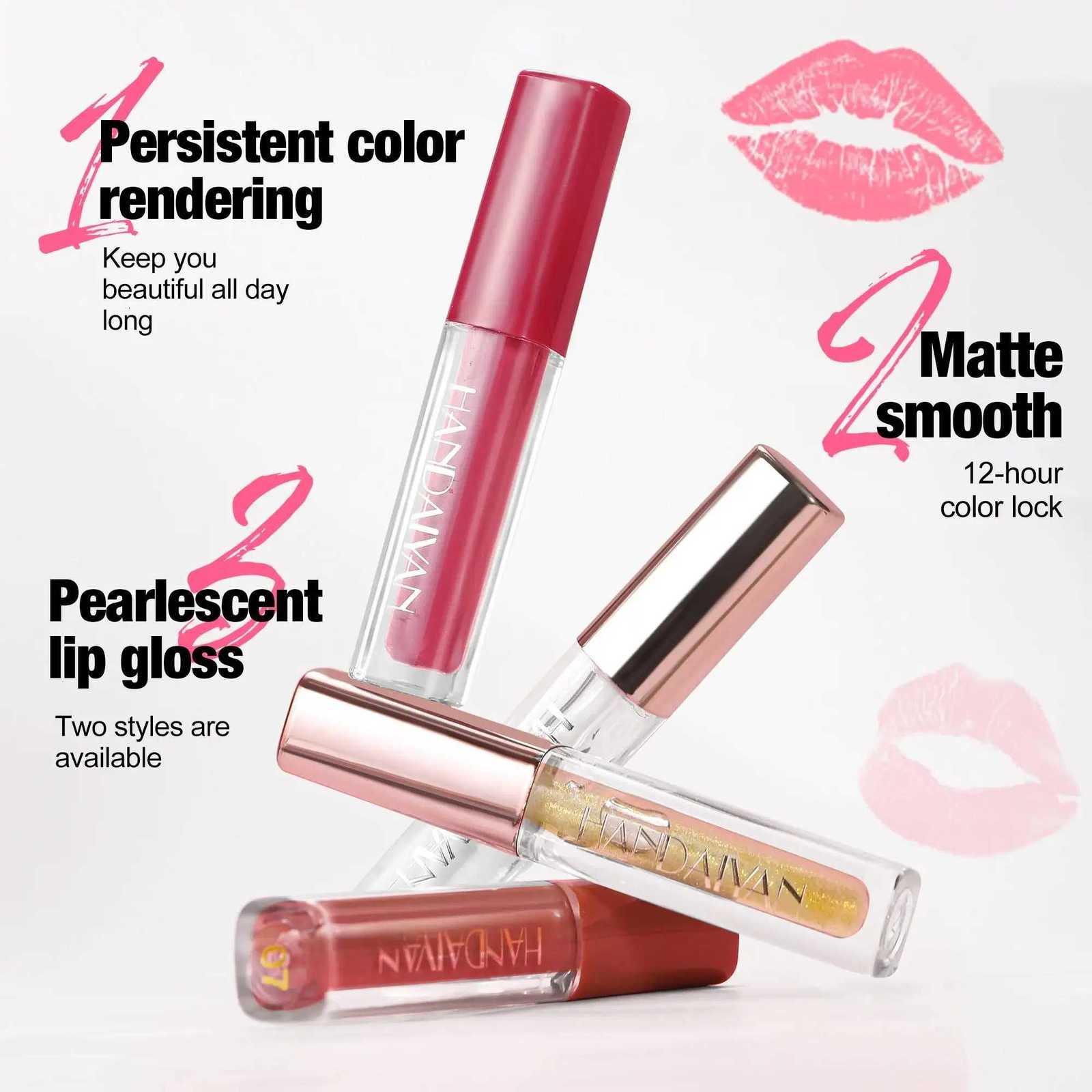 Velvet Liquid Lipstick Set 4pcs Long Wearing Waterproof Lip Gloss Kit Non Transfer Lip Tint Oil Glaze MakeupXJ250724