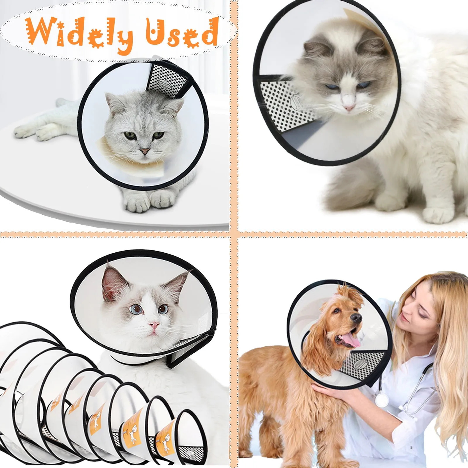 Pet Elizabethan Collar for Dogs Comfy Cones to Stop Licking Protective Collar for Dog After Surgery Anti-Bite Lick 250716