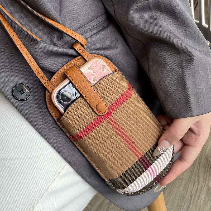 Genuine Leather for Women New Trendy Fashion Canvas Crossbody Lightweight Cowhide Small Phone Bag