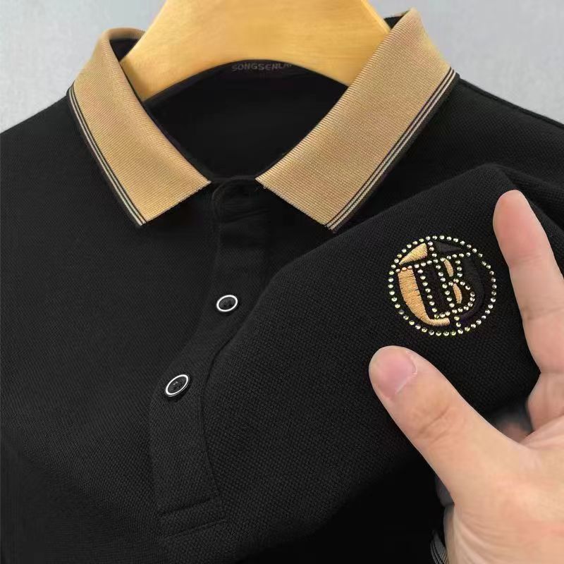Men's embroidered letter polo shirt summer short sleeve T-shirt trendy designer shirts Stitched quality Free shipping comfortable Breathable clot