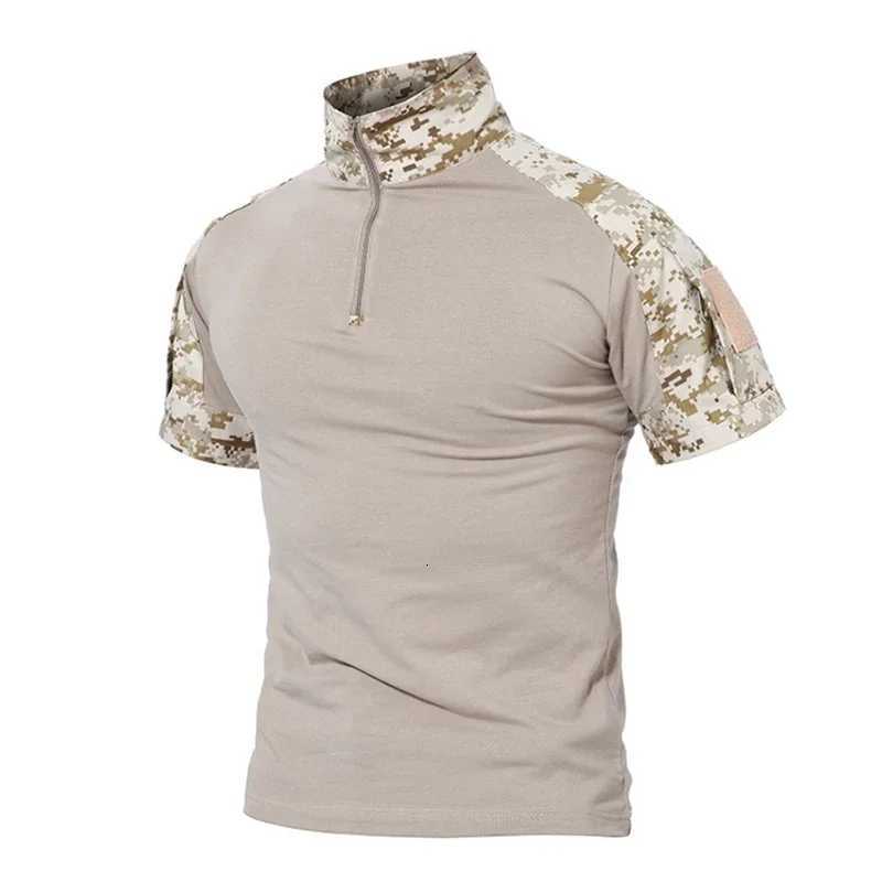 Tactical T-Shirts Mens Outdoor Sports Camouflage Cotton Tee Short Sleeve Shirt Hiking Hunting Combat Men Paintball Camo Clothing Y250724