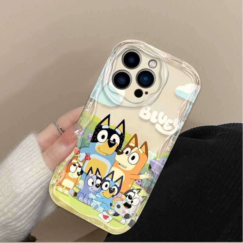 3D Clear Phone Case for iPhone 16 16E 15 14 13 12 11 Pro XS X S Max XR SE 2020 SE4 7 8 Silicone Cover with Cute B-Blueys Dog Design R250724