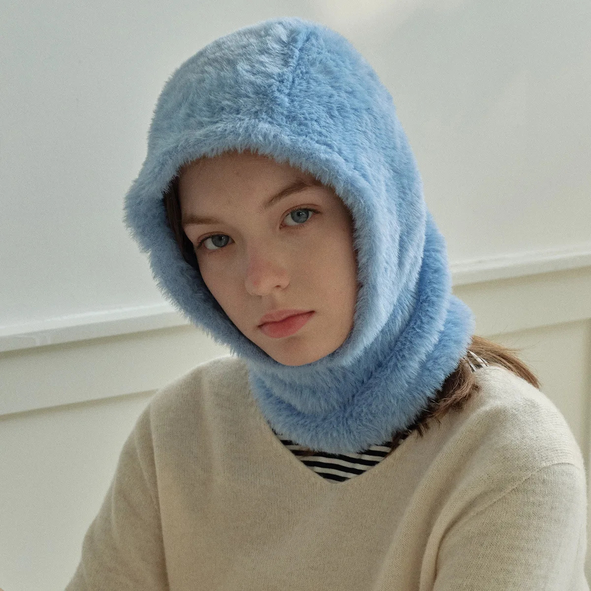 Faux Mink Fur Winter Balaclava Hat Beanie for Women 250724
